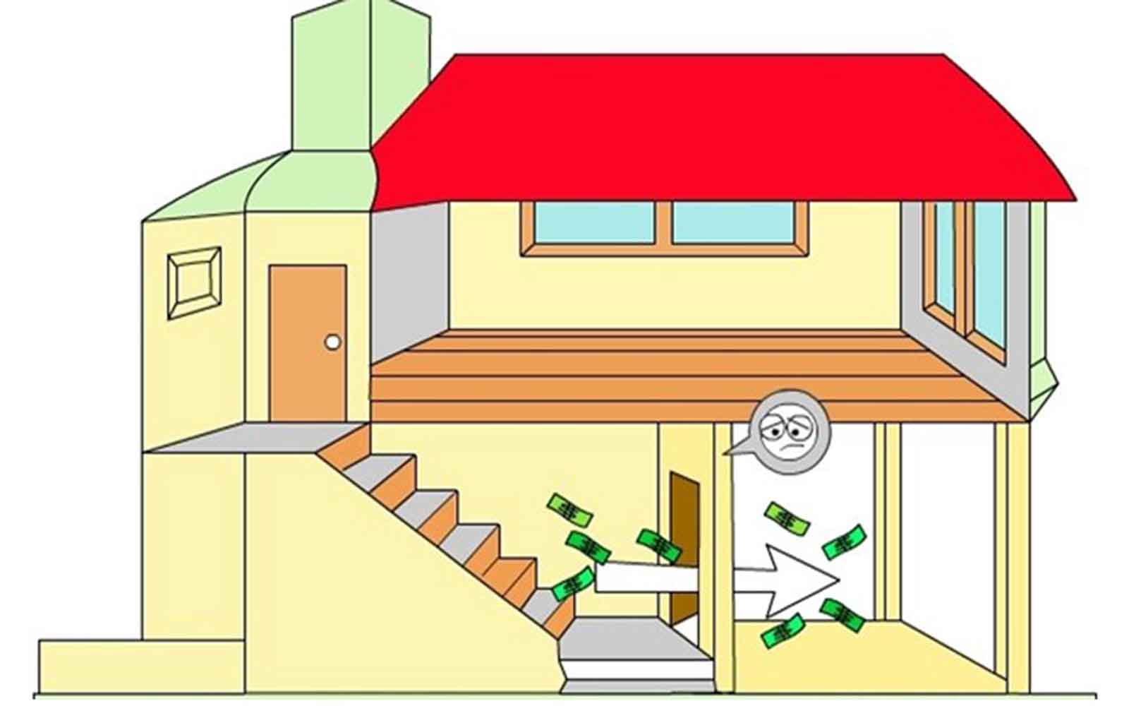 Không được đặt cửa chính đối diện cầu thang